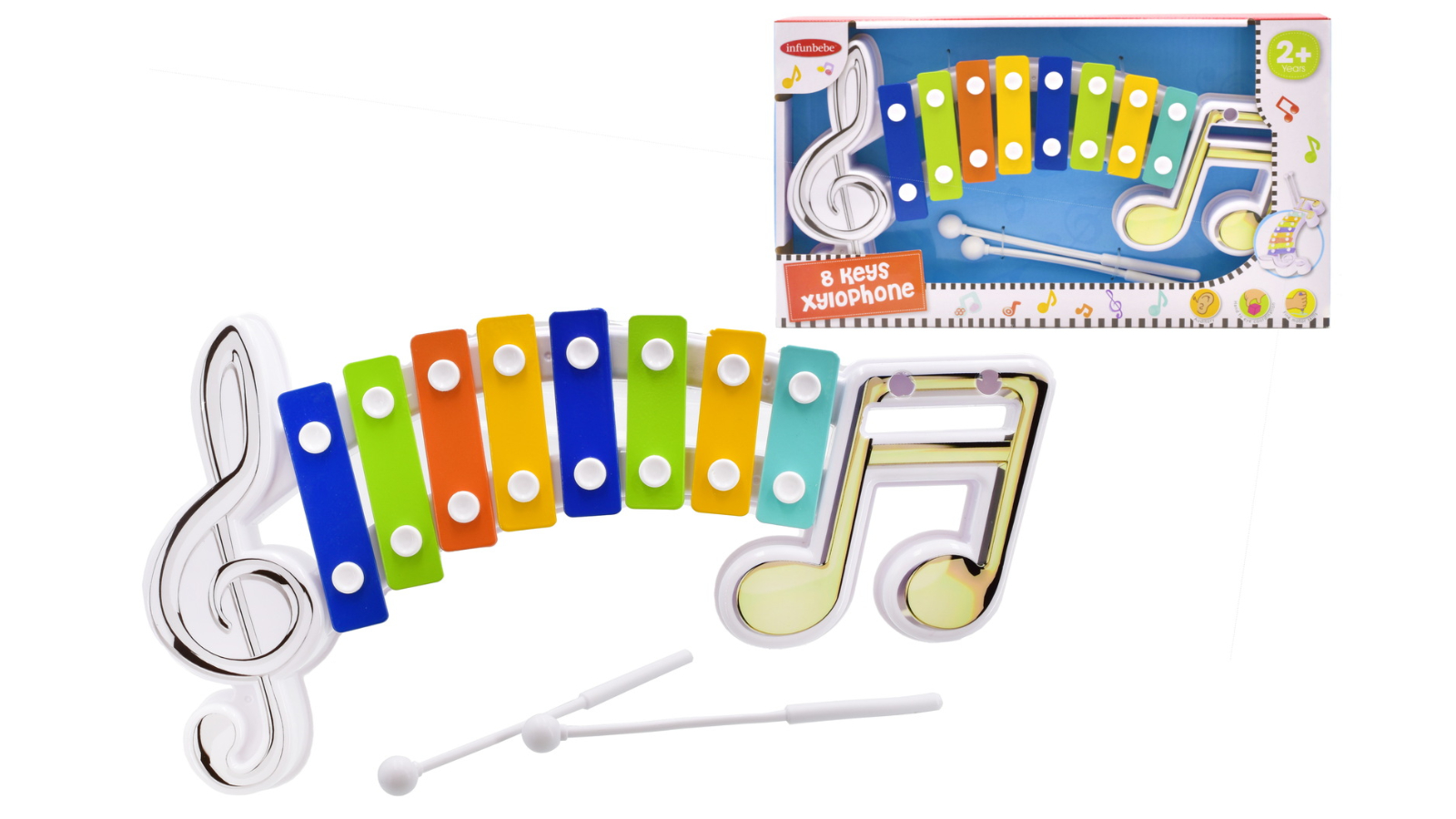 Infunbebe 8 Keys Xylophone Kids Musical Instrument