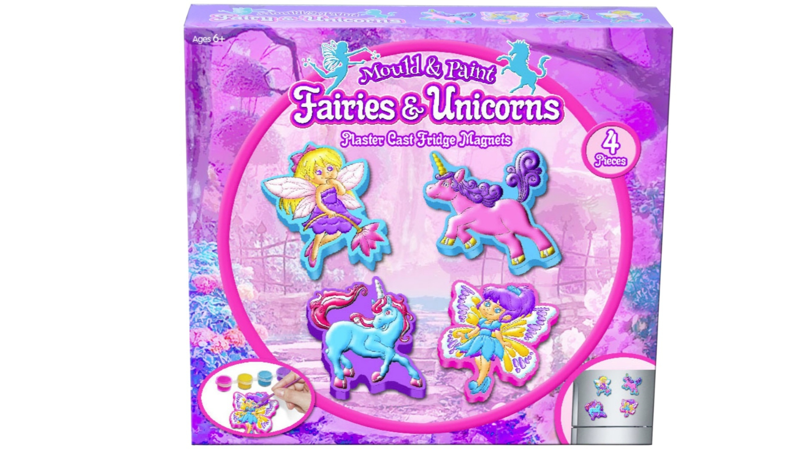 Kandy Toys Fairies and Unicorns Plaster Cast Fridge Magnet