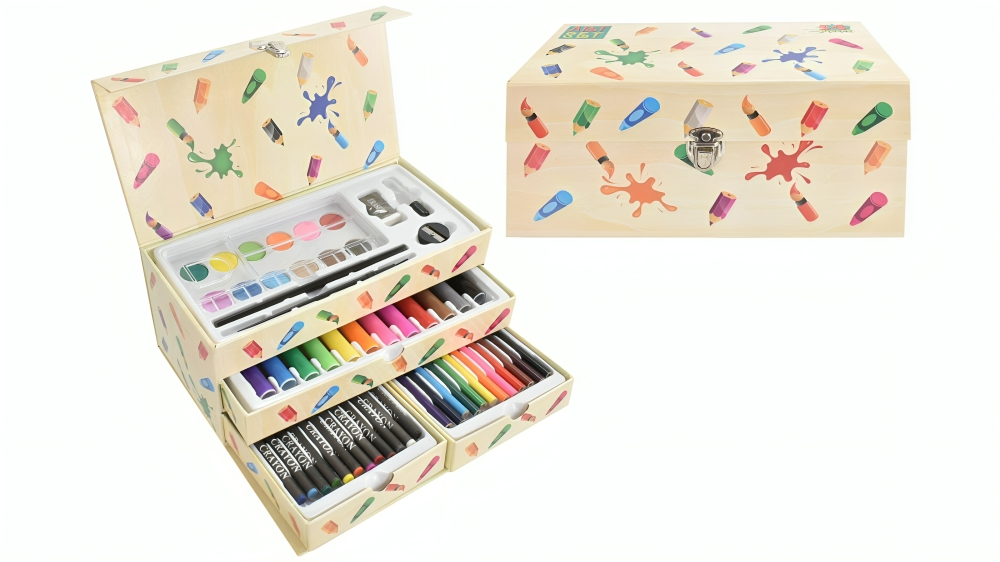 Kreative Kids 54pc Art Set in Carry Box With Drawers