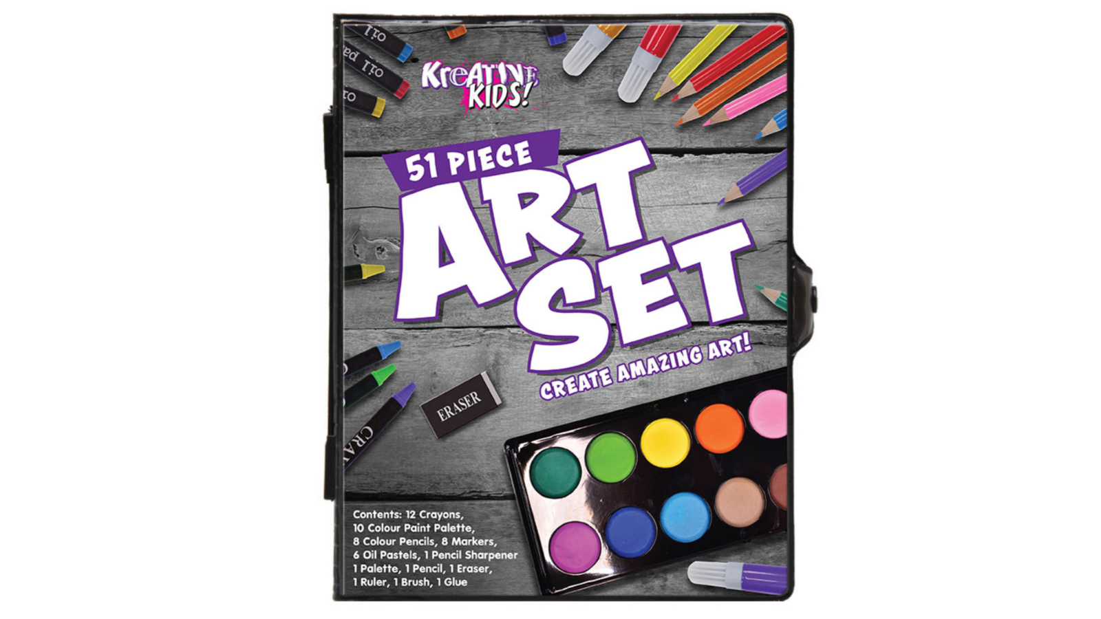 Kreative Kids 51 Piece Art Set in Colour Case