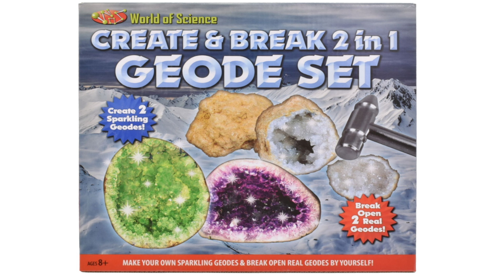 World of Science 2-in-1 Create and Break Geode Set