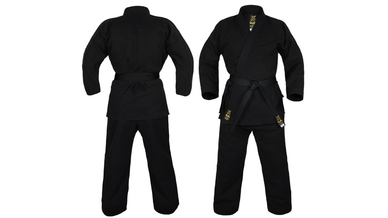 Morgan Sports 14oz Yamasaki Gold Deluxe Brushed Canvas Karate Uniform - Black