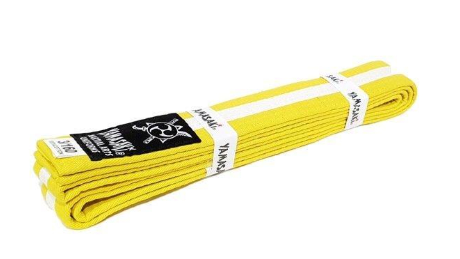 Morgan Sports Yellow Yamasaki Martial Arts Belt with White Stripe