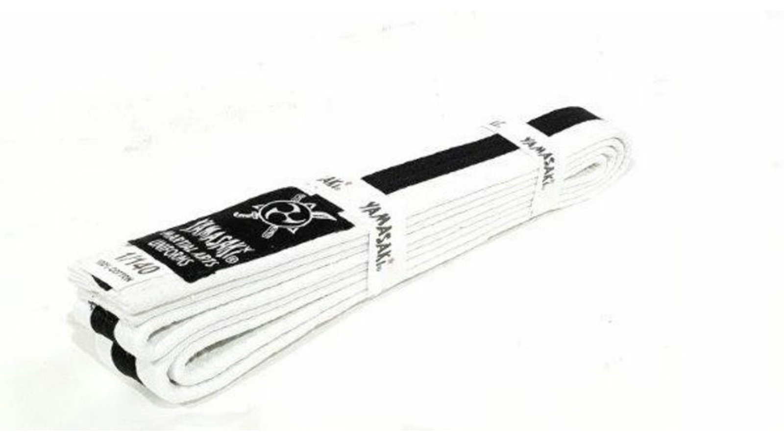 Sports Yamasaki White Martial Arts Belts With Coloured Stripe