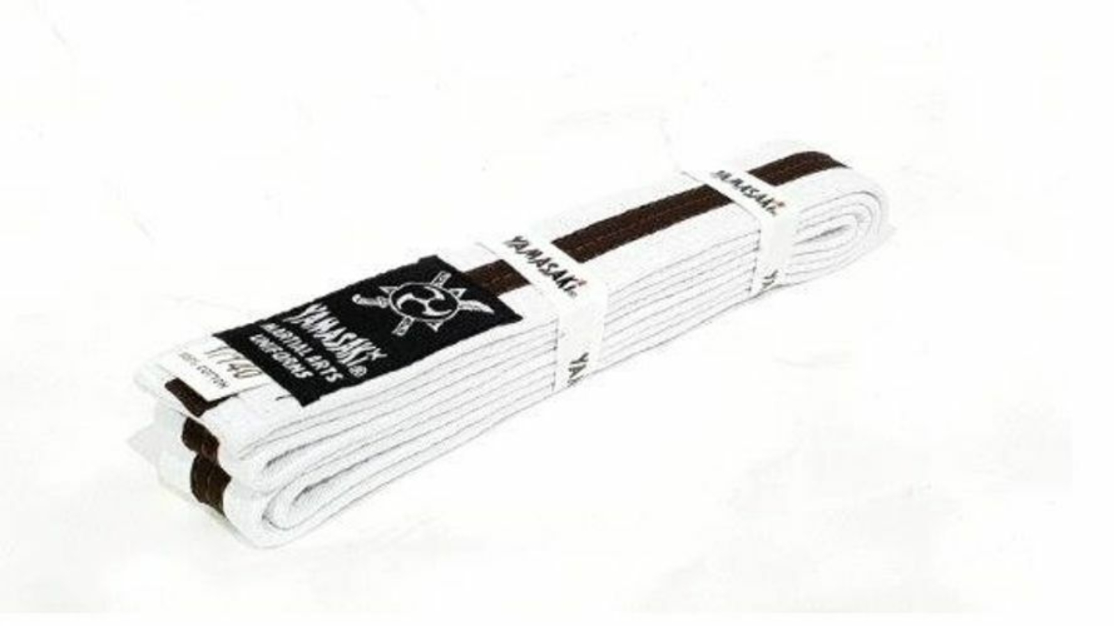 Morgan Sports White Yamasaki Martial Arts Belt with Stripe Brown - 1