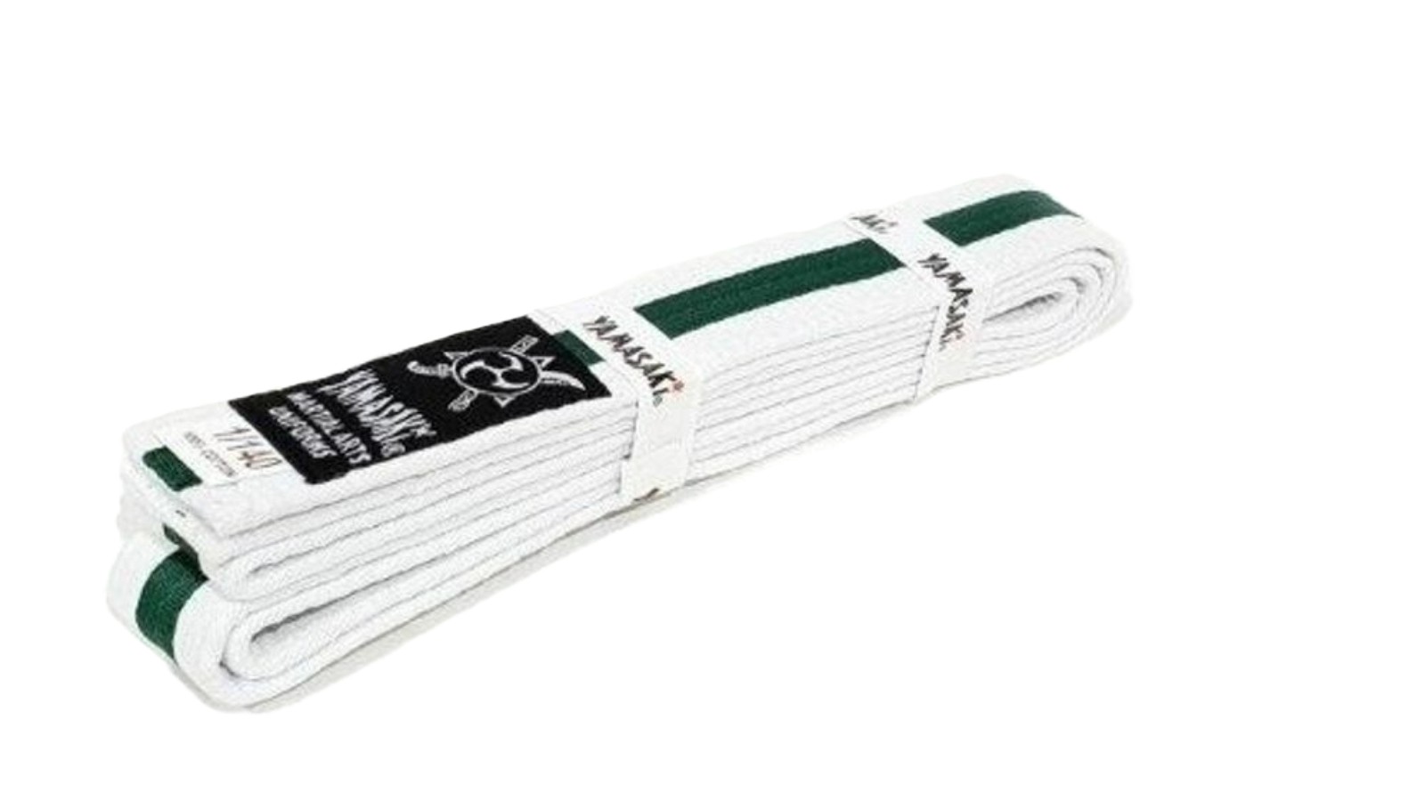 Morgan Sports White Yamasaki Martial Arts Belt with Stripe Green
