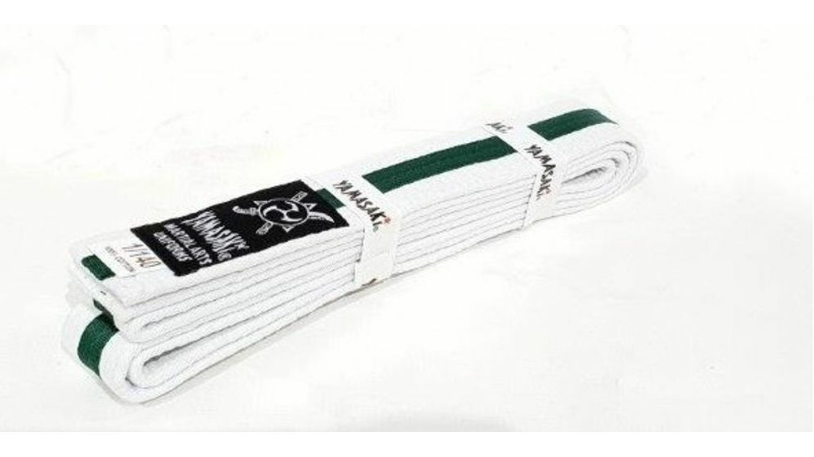 Morgan Sports White Yamasaki Martial Arts Belt with Stripe Green - 1