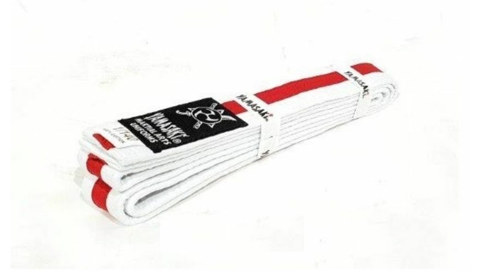 Morgan Sports White Yamasaki Martial Arts Belt with Stripe Red - 1