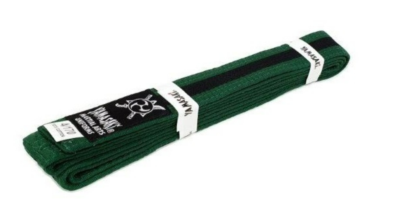 Morgan Sports Green/Black Yamasaki Martial Arts Belt with Black Stripe