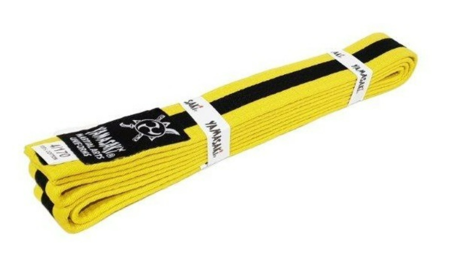 Morgan Sports Yellow/Black Yamasaki Martial Arts Belt with Black Stripe