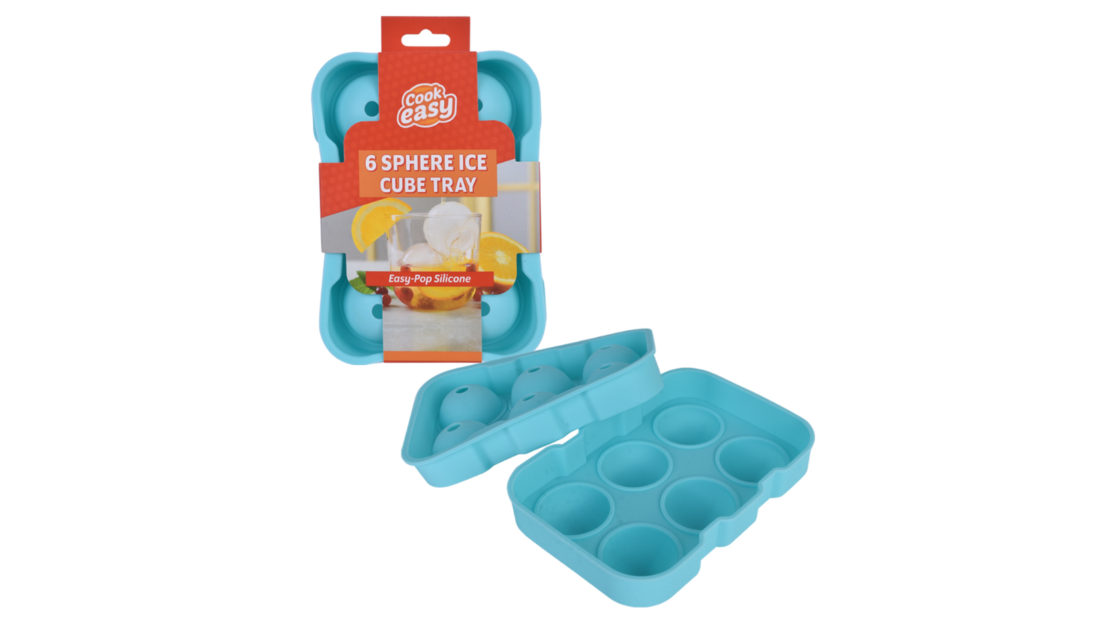 Cook Easy Silicone 6 Sphere Ice Cube Tray - Sky Blue