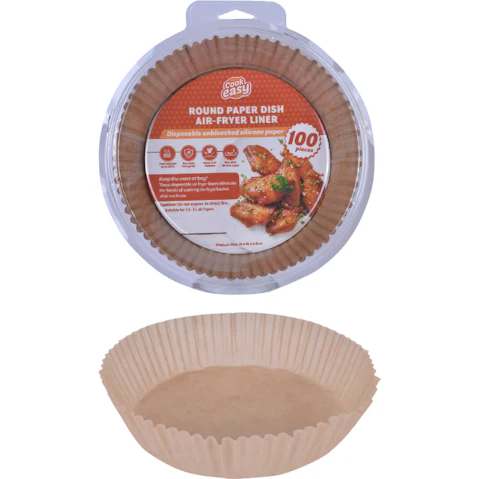 Cook Easy 100 Piece Air Fryer Paper Dish Round