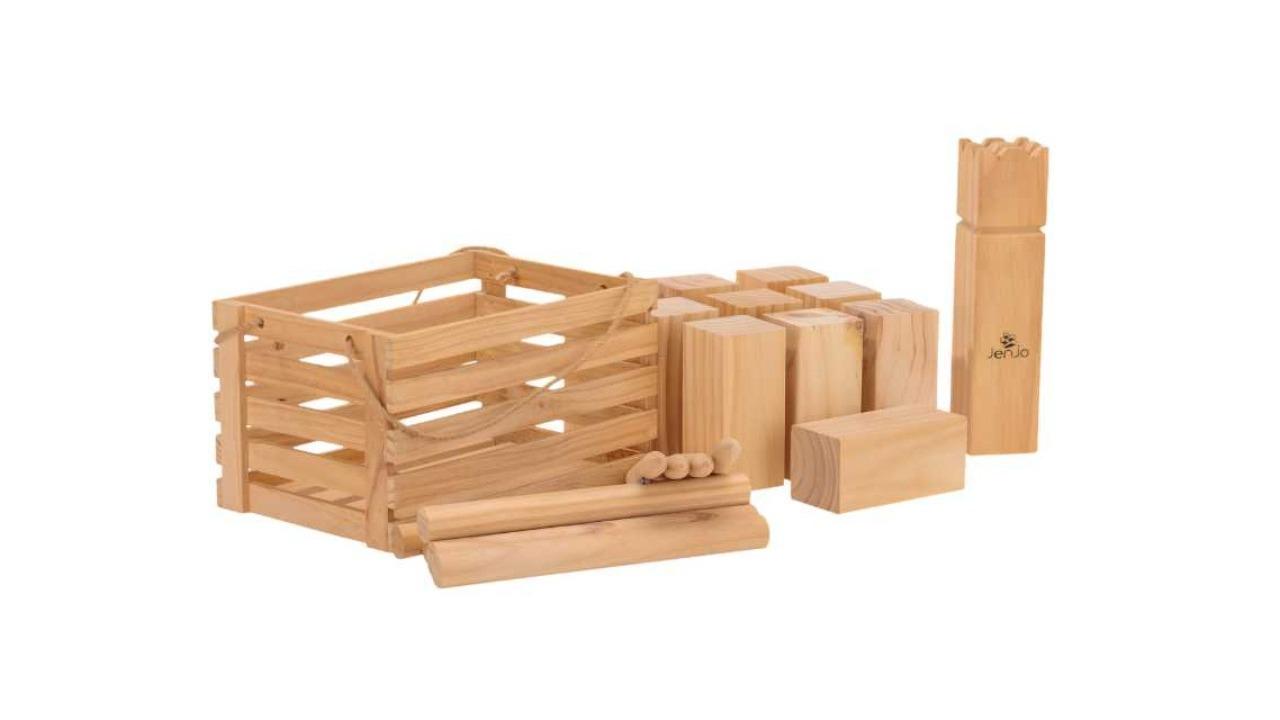 Jenjo Classic Outdoor Wooden Kubb Lawn Game Set