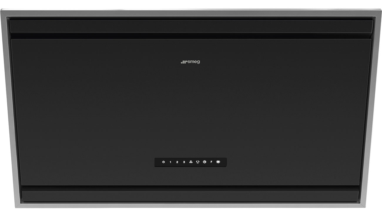 Smeg 90cm Angled Wall Mount Rangehood Matte Black Harvey Norman