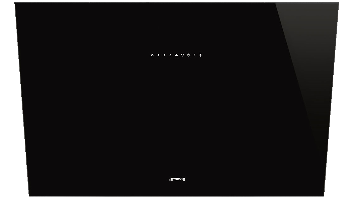 Smeg 900mm Angled Wall Mount Rangehood Black Harvey Norman