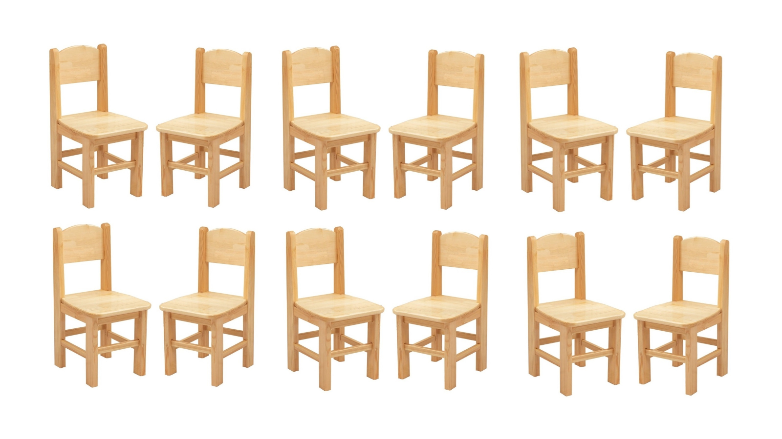 HelloDeal 10 Piece High Quality Wooden Timber Pinewood Kids Chair