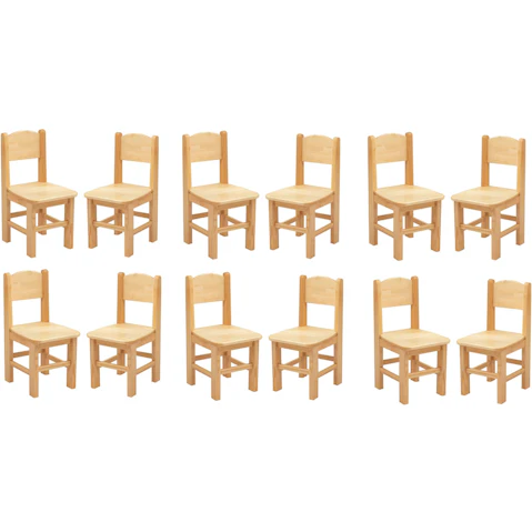 HelloDeal 10 Piece High Quality Wooden Timber Pinewood Kids Chair