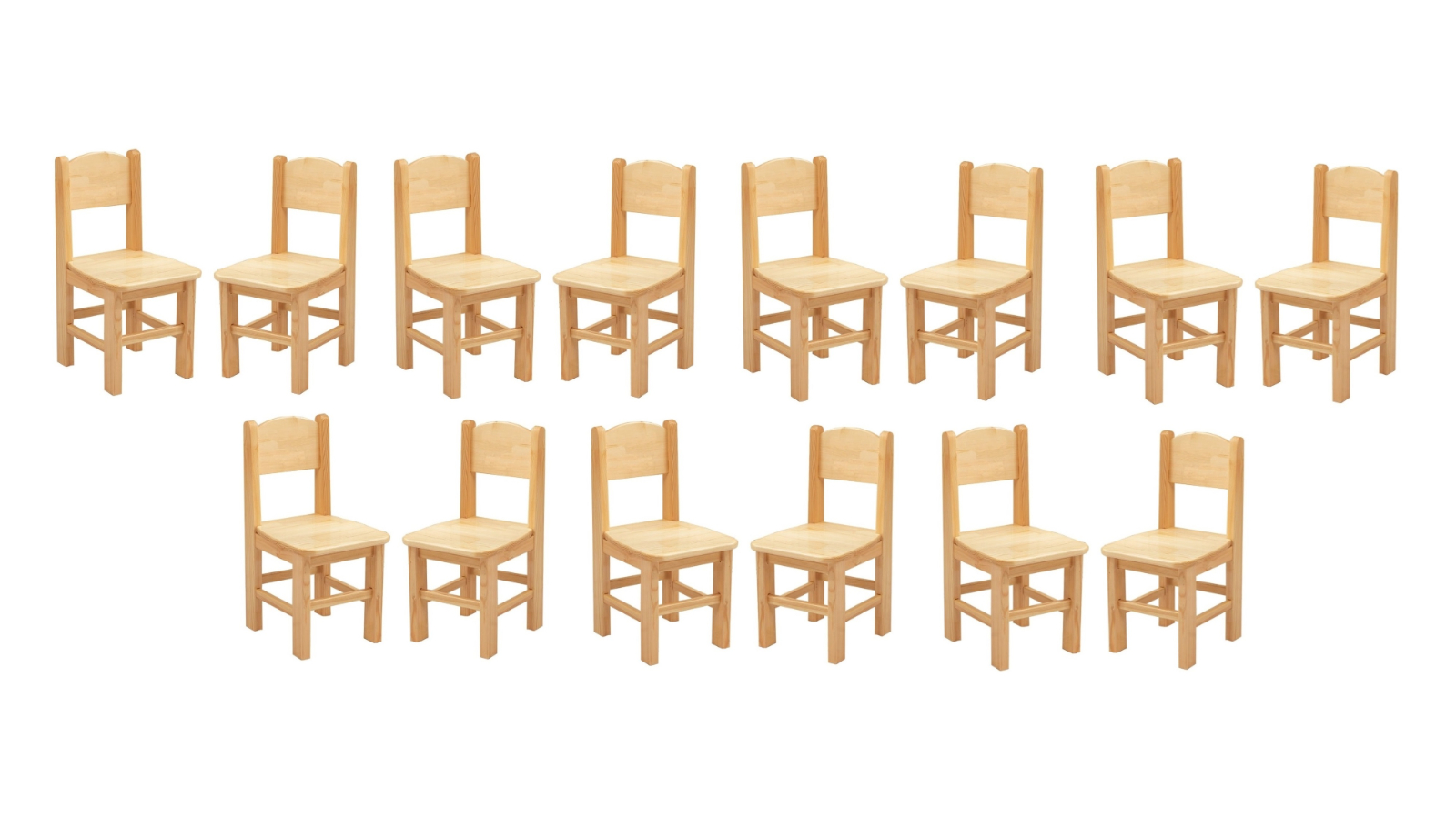 HelloDeal 12 Piece High Quality Wooden Timber Pinewood Kids Chair