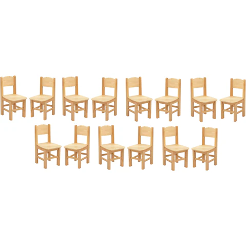 HelloDeal 12 Piece High Quality Wooden Timber Pinewood Kids Chair