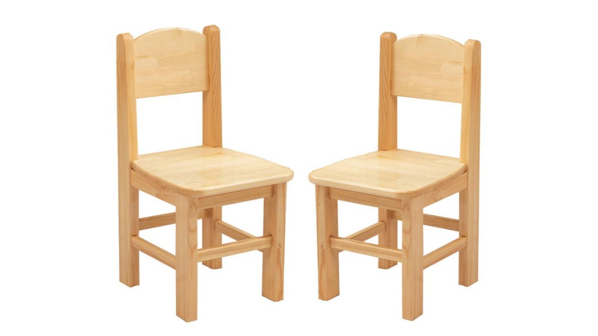 HelloDeal 2 Piece High Quality Wooden Timber Pinewood Kids Chair