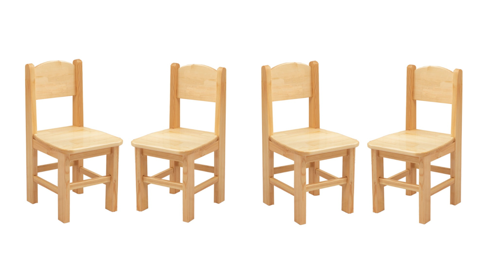 HelloDeal 4 Piece High Quality Wooden Timber Pinewood Kids Chair