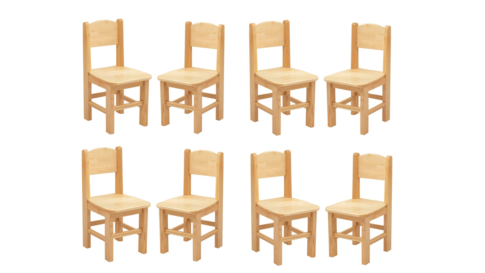 HelloDeal 6 Piece High Quality Wooden Timber Pinewood Kids Chair
