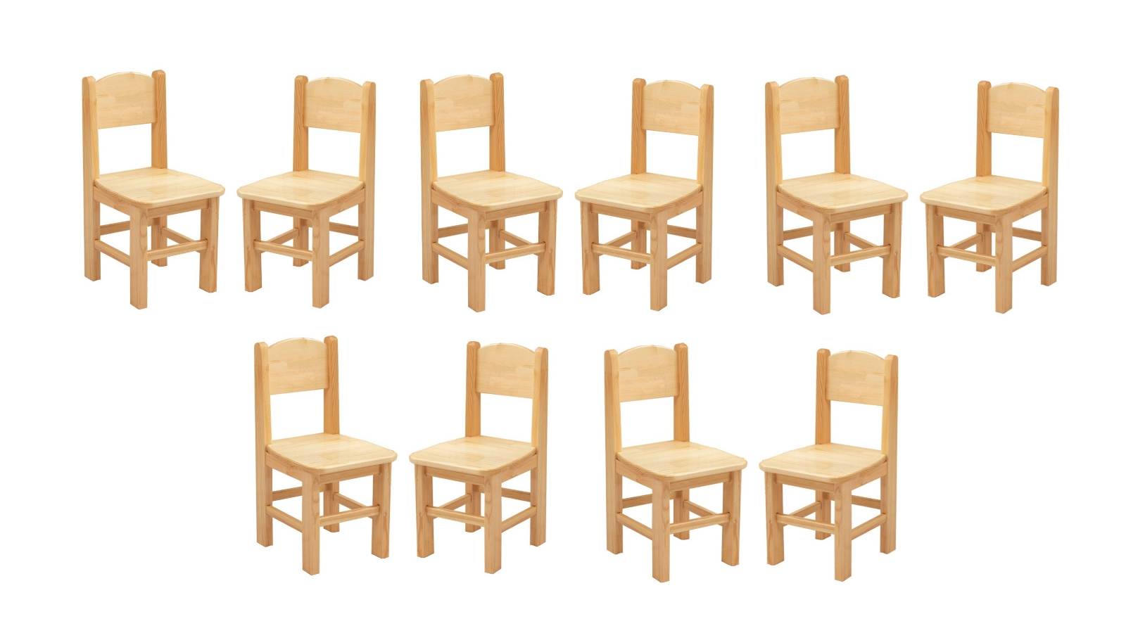 HelloDeal 8 Piece High Quality Wooden Timber Pinewood Kids Chair
