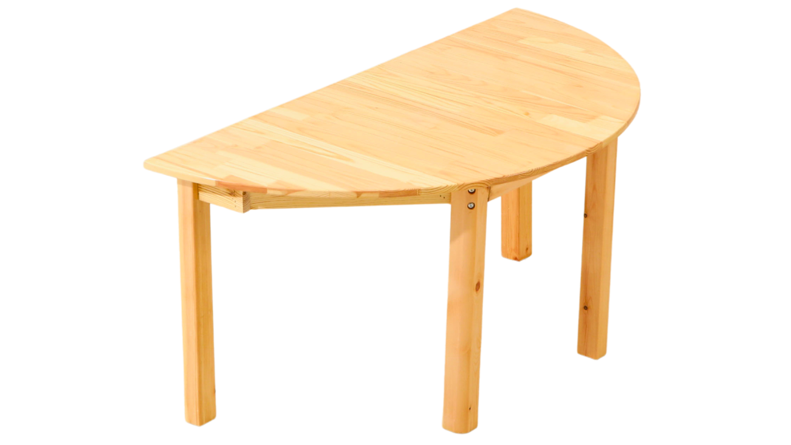 HelloDeal Semi Circle Timber Pinewood Kids Activity Desk - 120 x 60cm