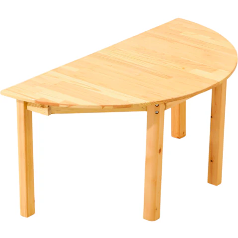 HelloDeal Semi Circle Timber Pinewood Kids Activity Desk - 120 x 60cm
