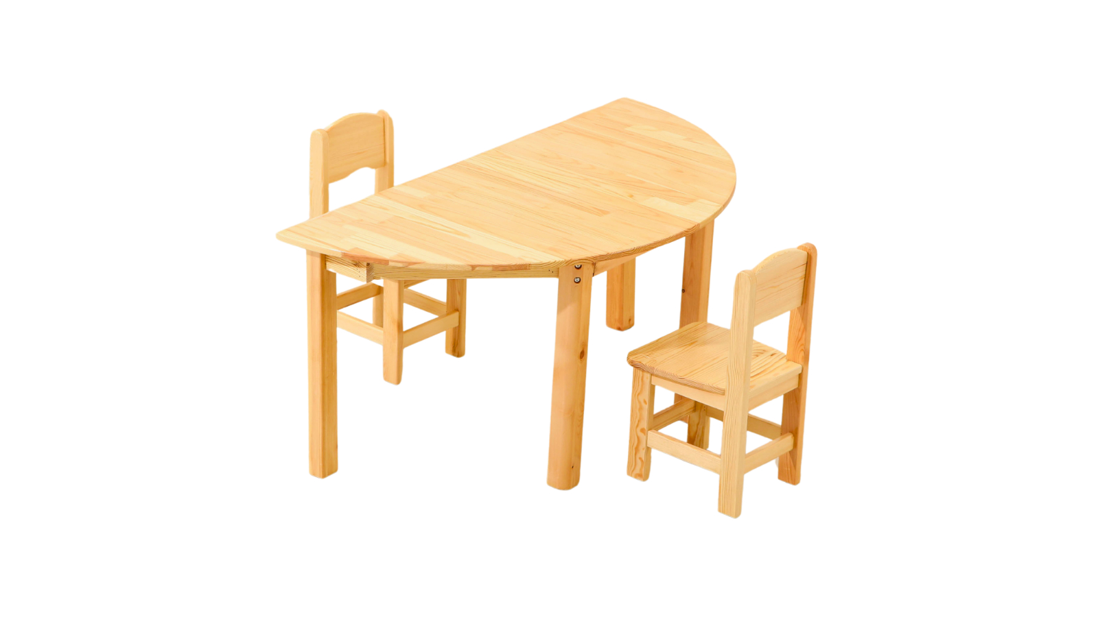 HelloDeal Set of 2 Kids Wooden Chair and Semi Circle Table