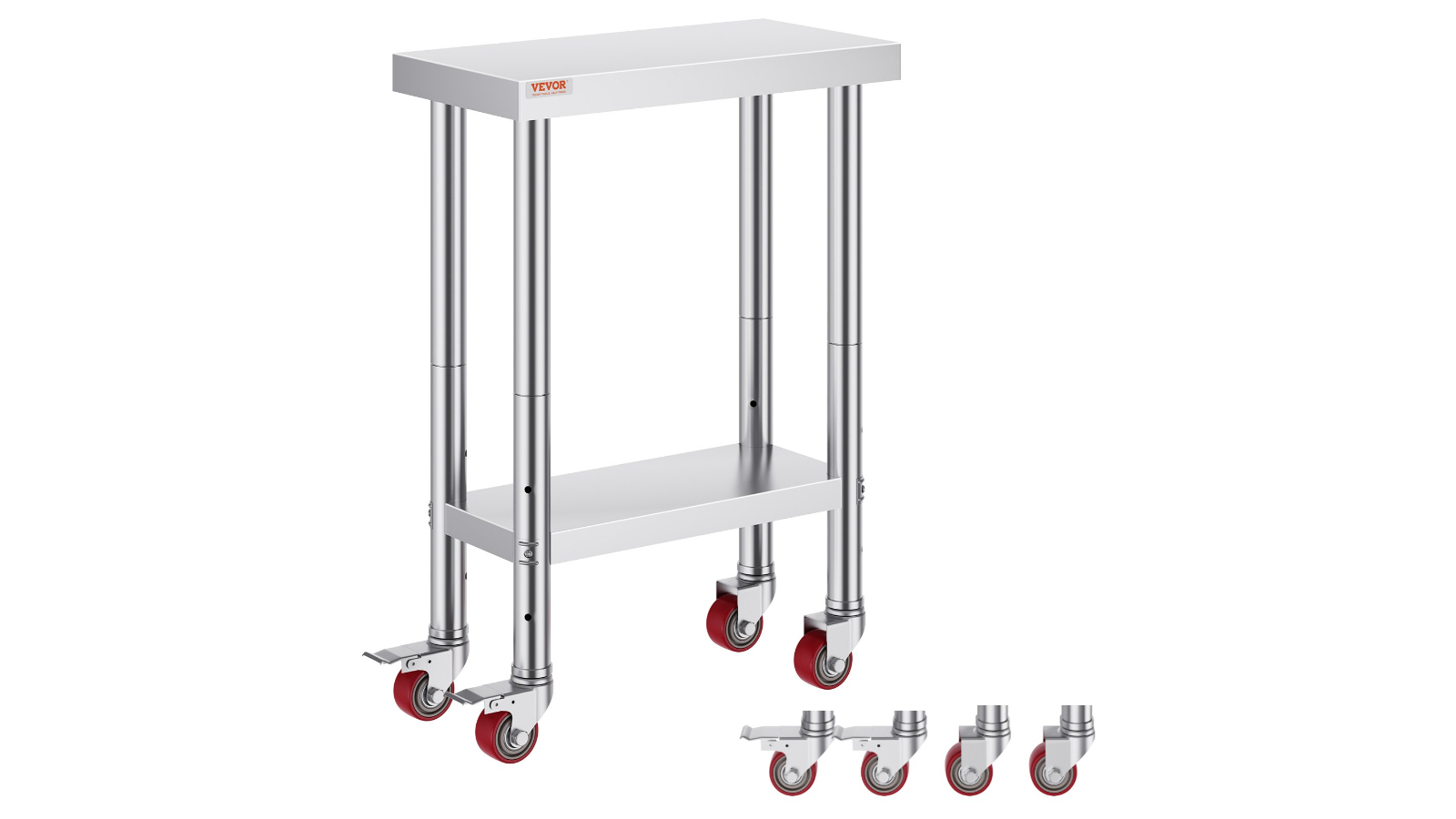 Pretty & Practical Stainless Steel Work Table with Wheel
