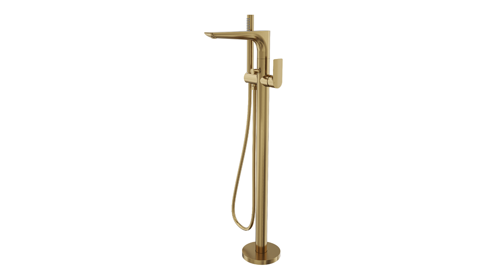 Linsol Kyah Free Standing Bath Mixer with Hand Shower - Brushed Brass