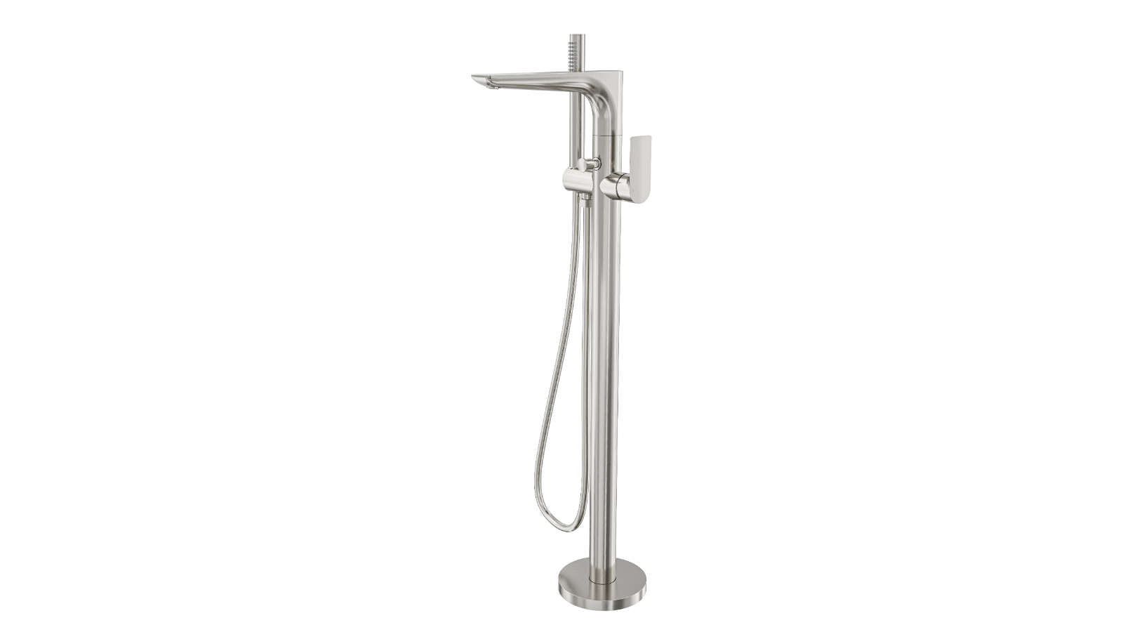 Linsol Kyah Free Standing Bath Mixer with Hand Shower - Brushed Nickel