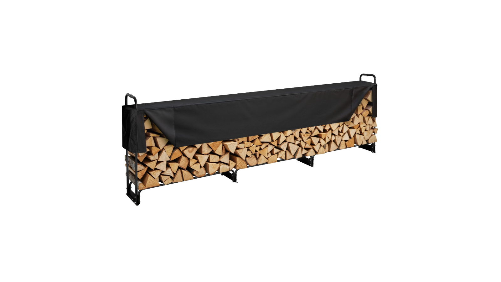 Pretty & Practical Firewood Rack with Waterproof Cover