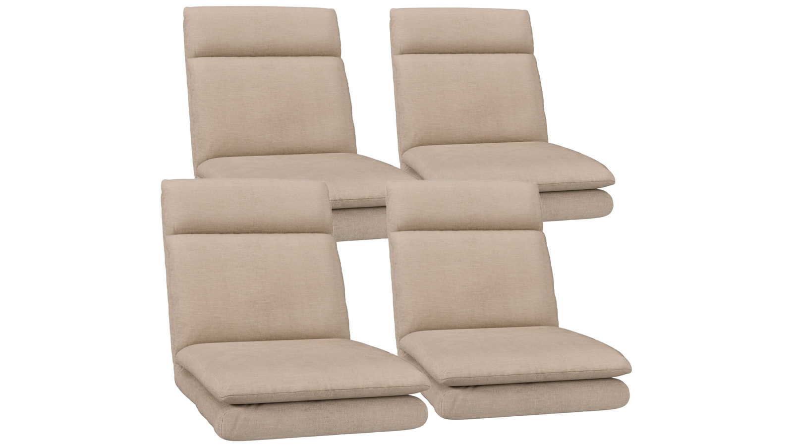 Artiss 4 x Floor Chair Sofa - Linen Beige