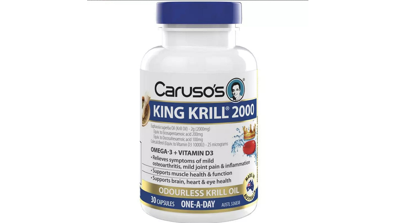 Carusos King Krill 2000mg 30 Capsules