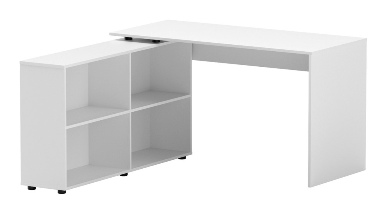 Artiss 130cm L-Shaped Corner Computer Desk with Bookshelf - White