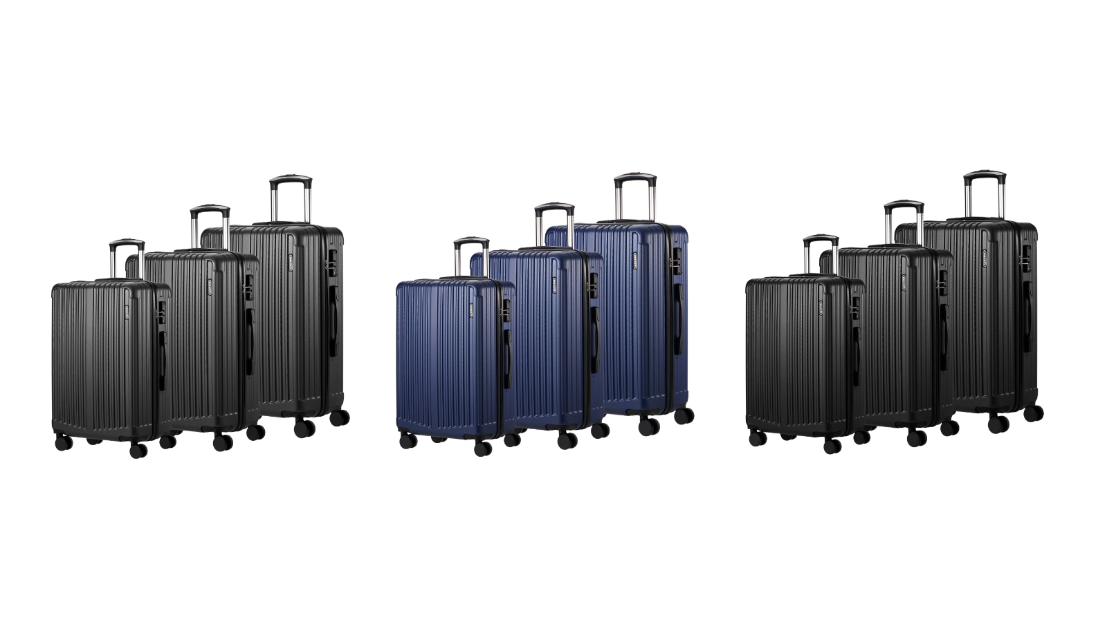 Mazam 3 Piece TSA Lock Travel Luggage Suitcase Trolley Set