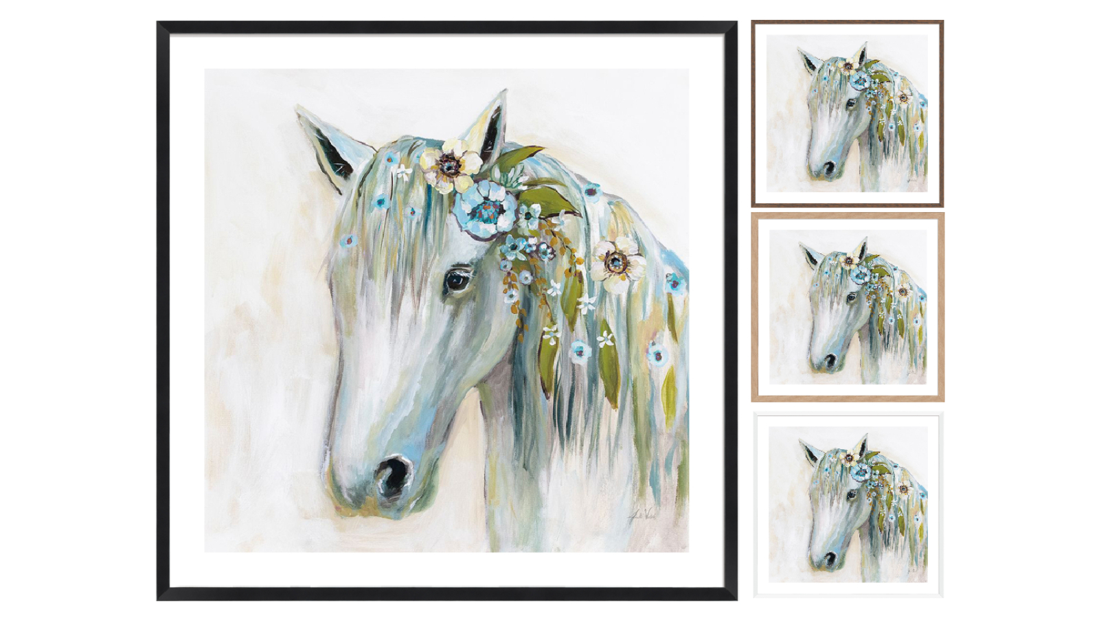 La Grolla Lovely II Blue Flowers Frame Wall Art