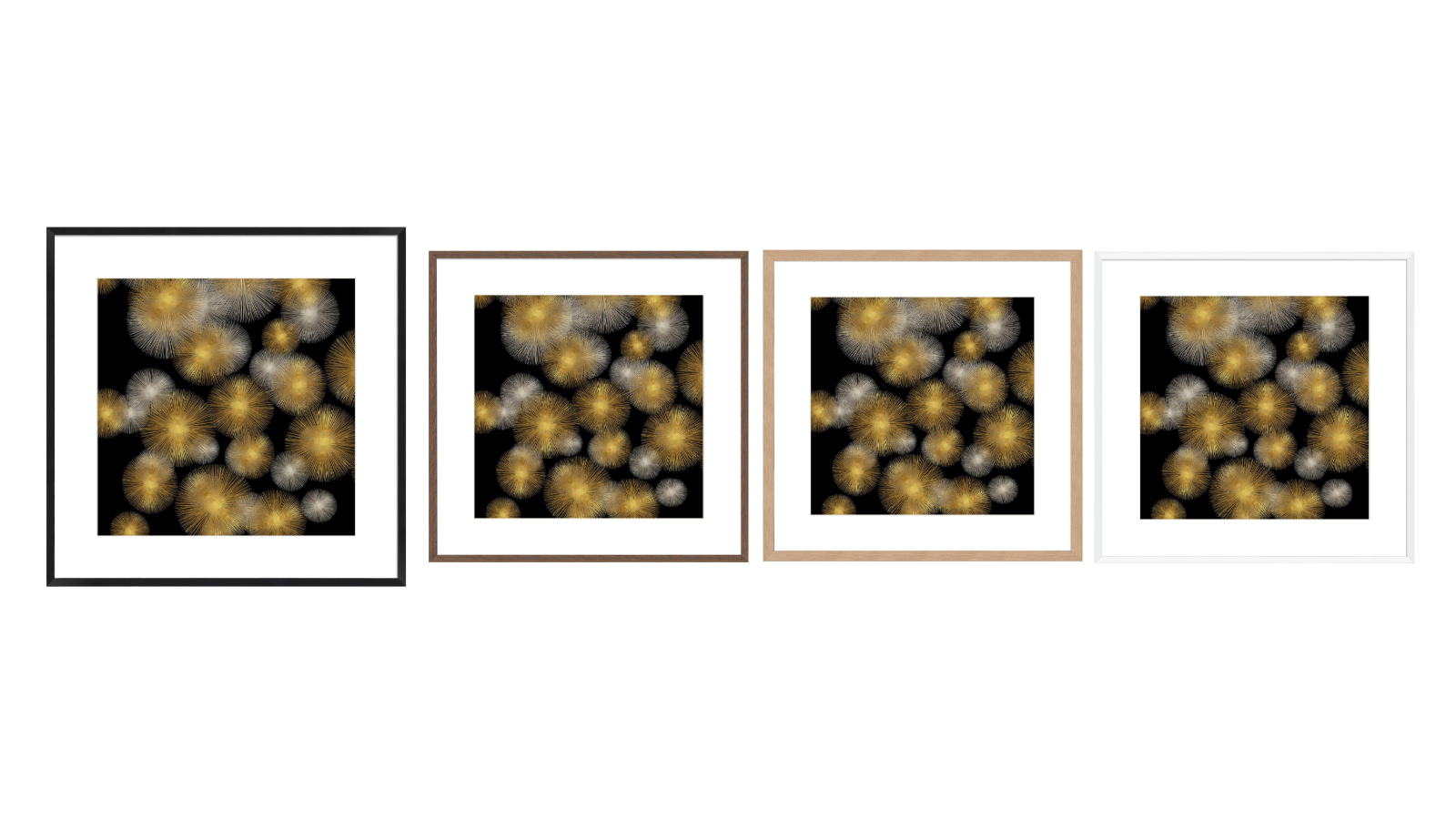 La Grolla Flourish in Gold and Silver Frame Wall Art