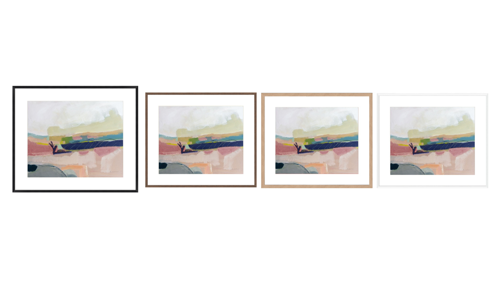 La Grolla Fortunate Isles Pink Blue Frame Wall Art