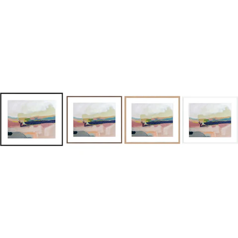 La Grolla Fortunate Isles Pink Blue Frame Wall Art