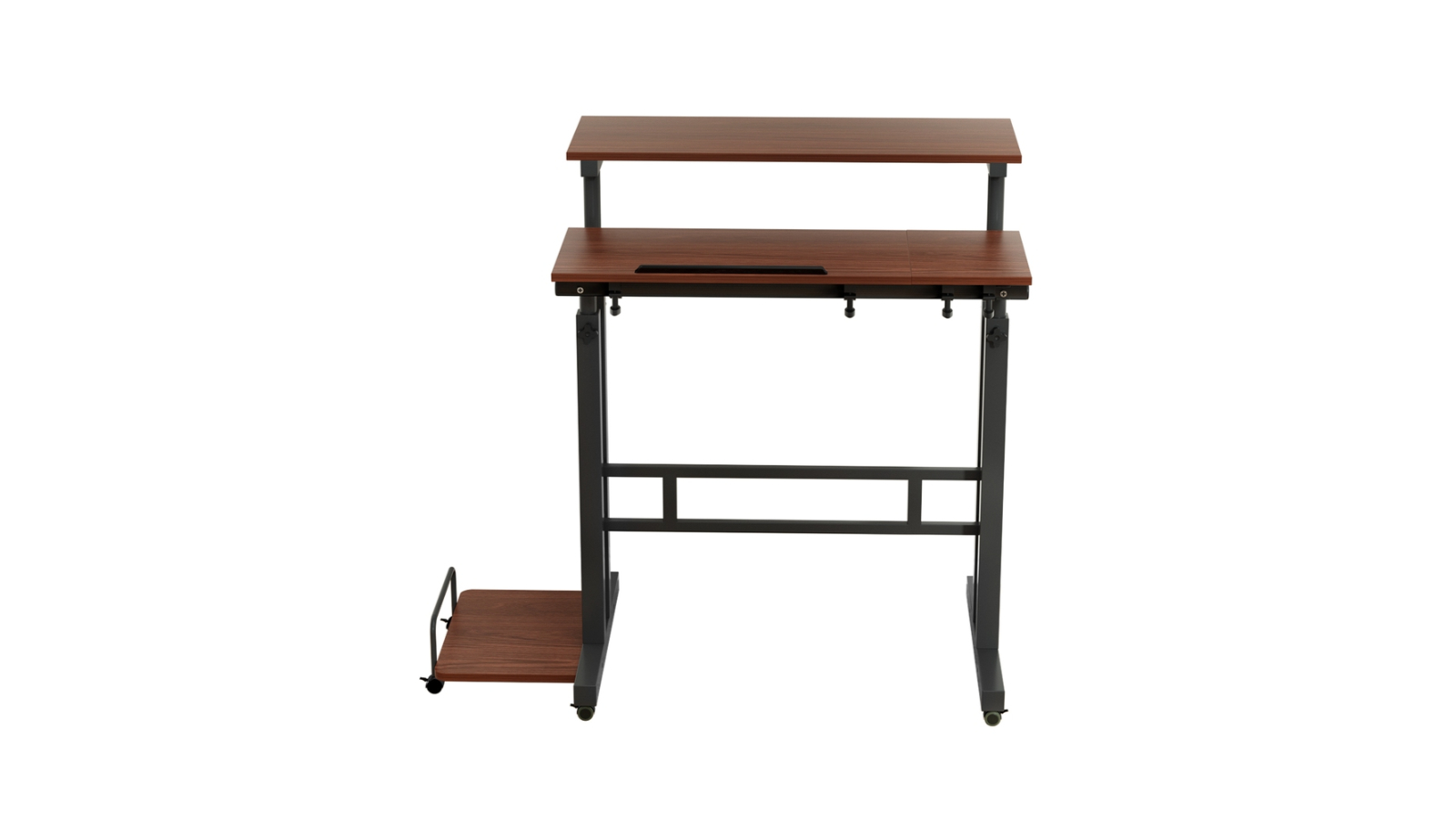 Artiss Mobile Twin Laptop Desk - Dark Wood