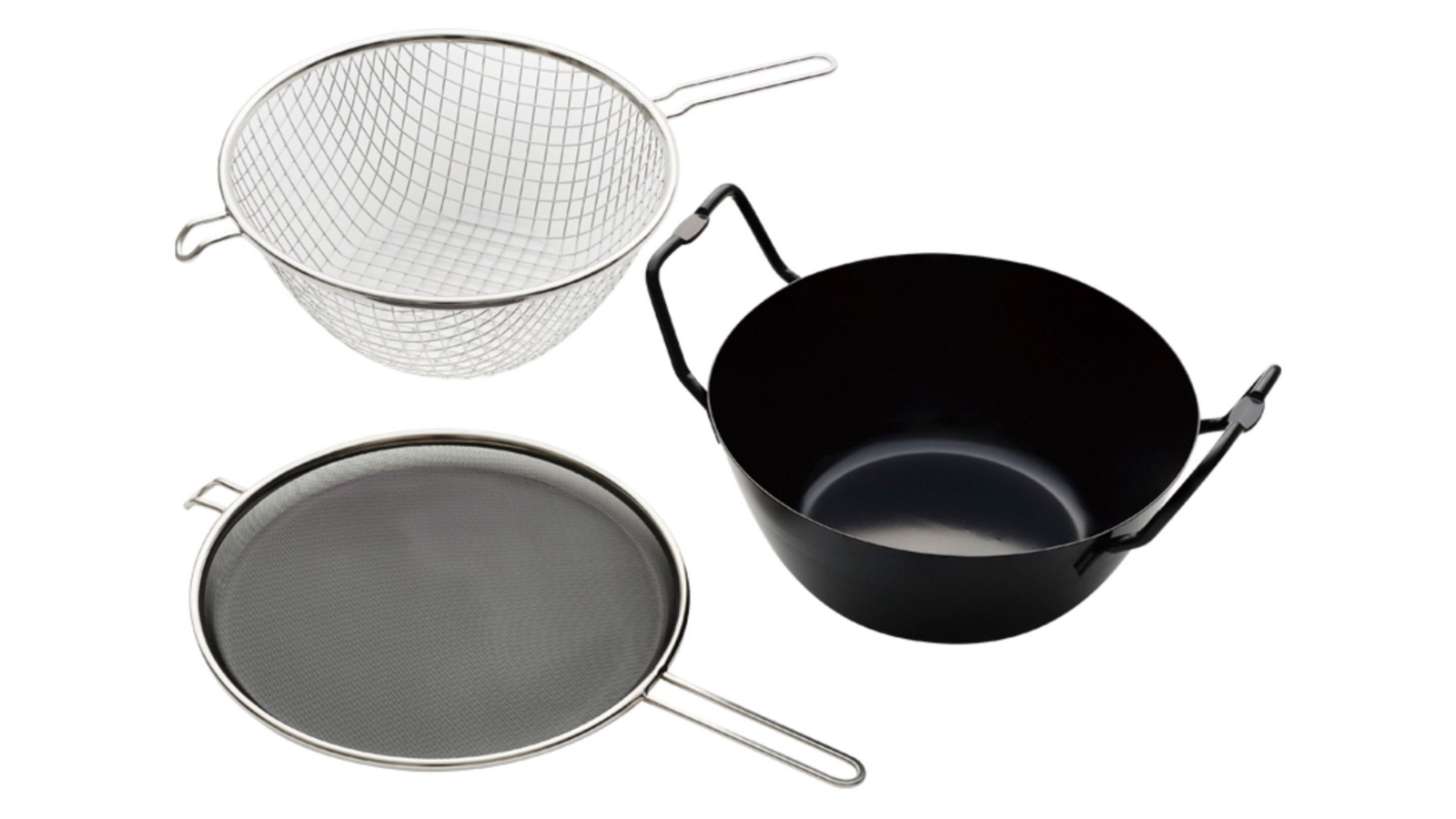 La Base Iron Deep Frying Pan Set - 28cm