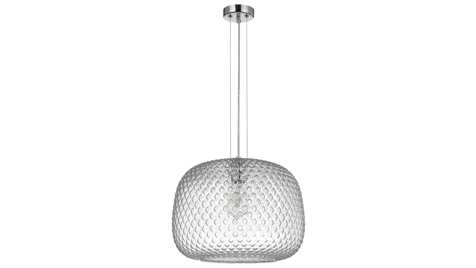 CLA Lighting Labu Interior Dome Glass Pendant Light - Clear/Chrome