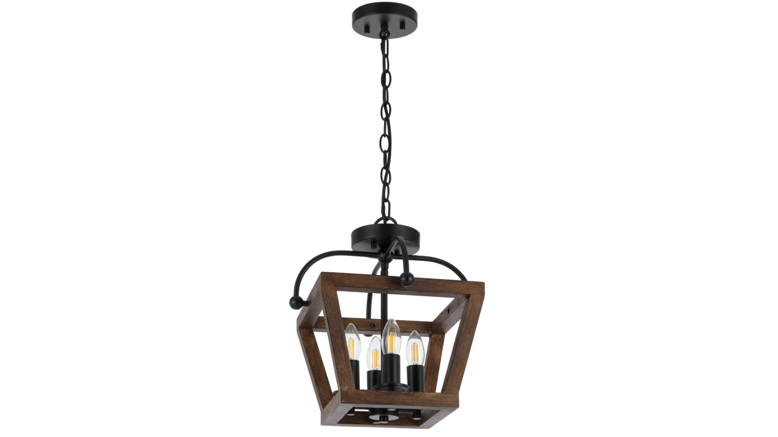 Pretty & Practical Brindisi Black Timber 4-Light Pendant