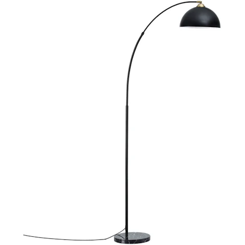 Artiss Modern Arched Floor Lamp with Marble Base - Black