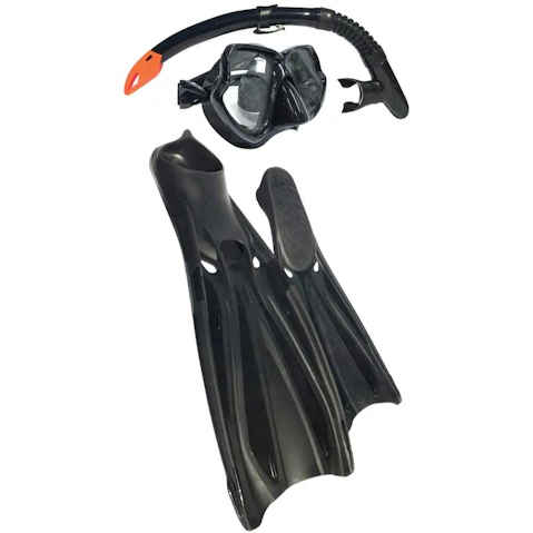 Land and Sea Sports Extra Large Whitsunday Snorkel Set - Black