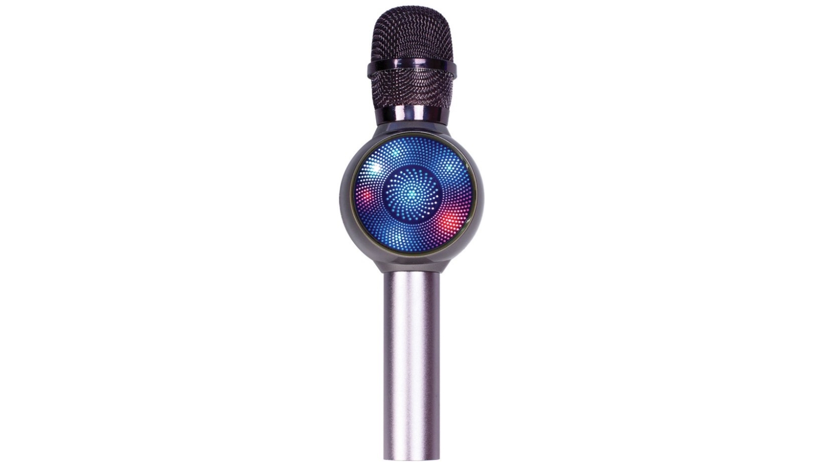 Laser LED Karaoke Microphone Silver Harvey Norman