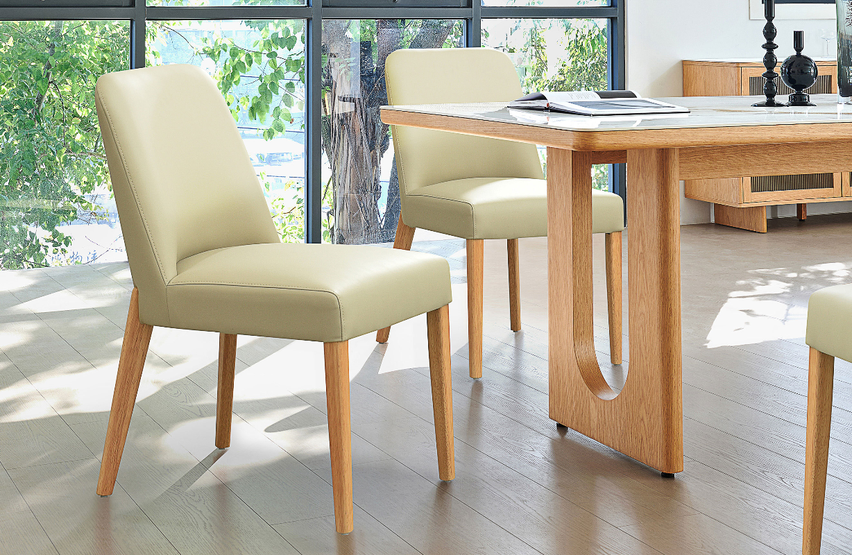 Arata PVC Dining Chair - Latte